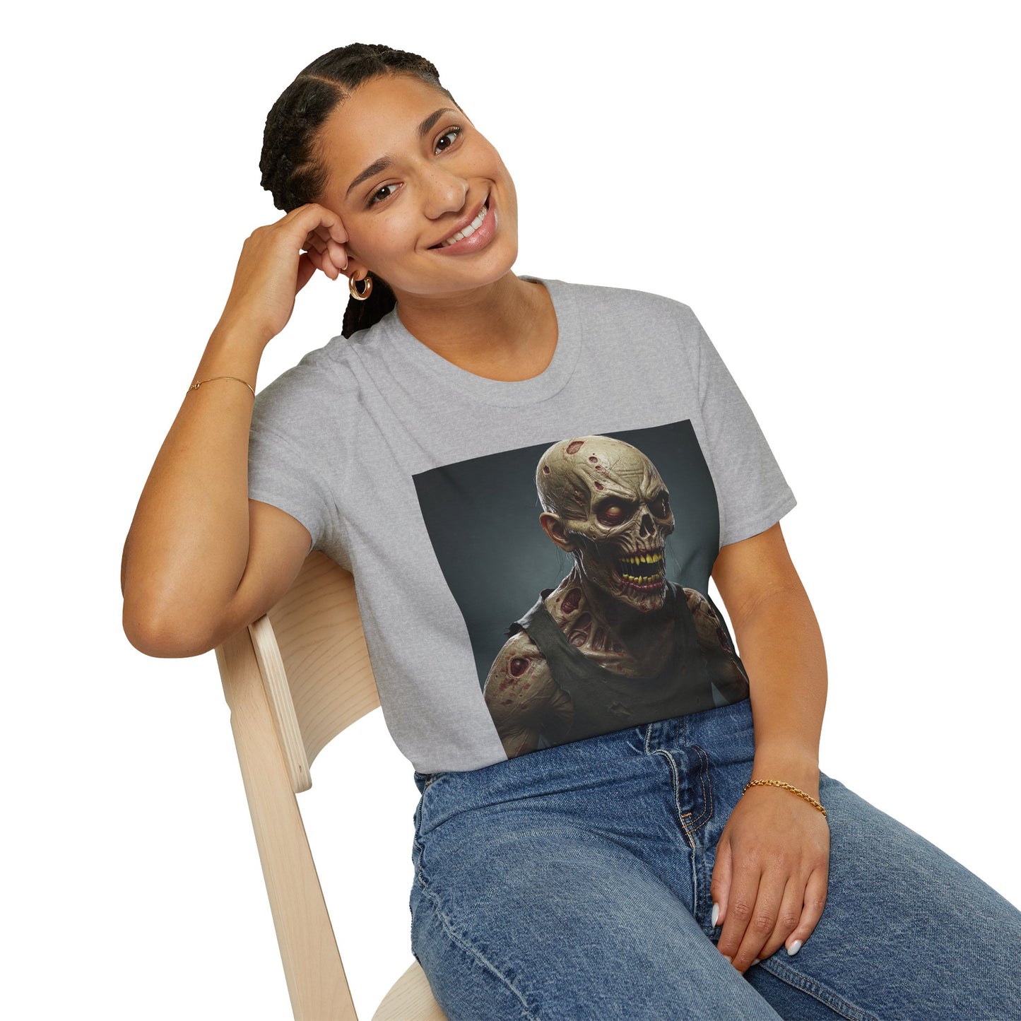 Apocalyptic Portrait Tee, bold, decaying zombie graphic