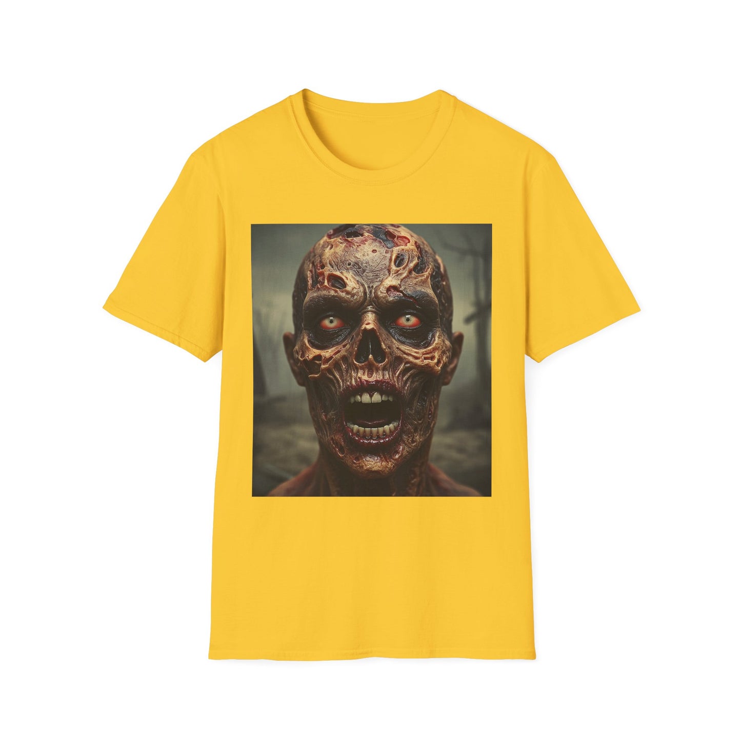 Apocalyptic Portrait Tee, bold, decaying zombie graphic