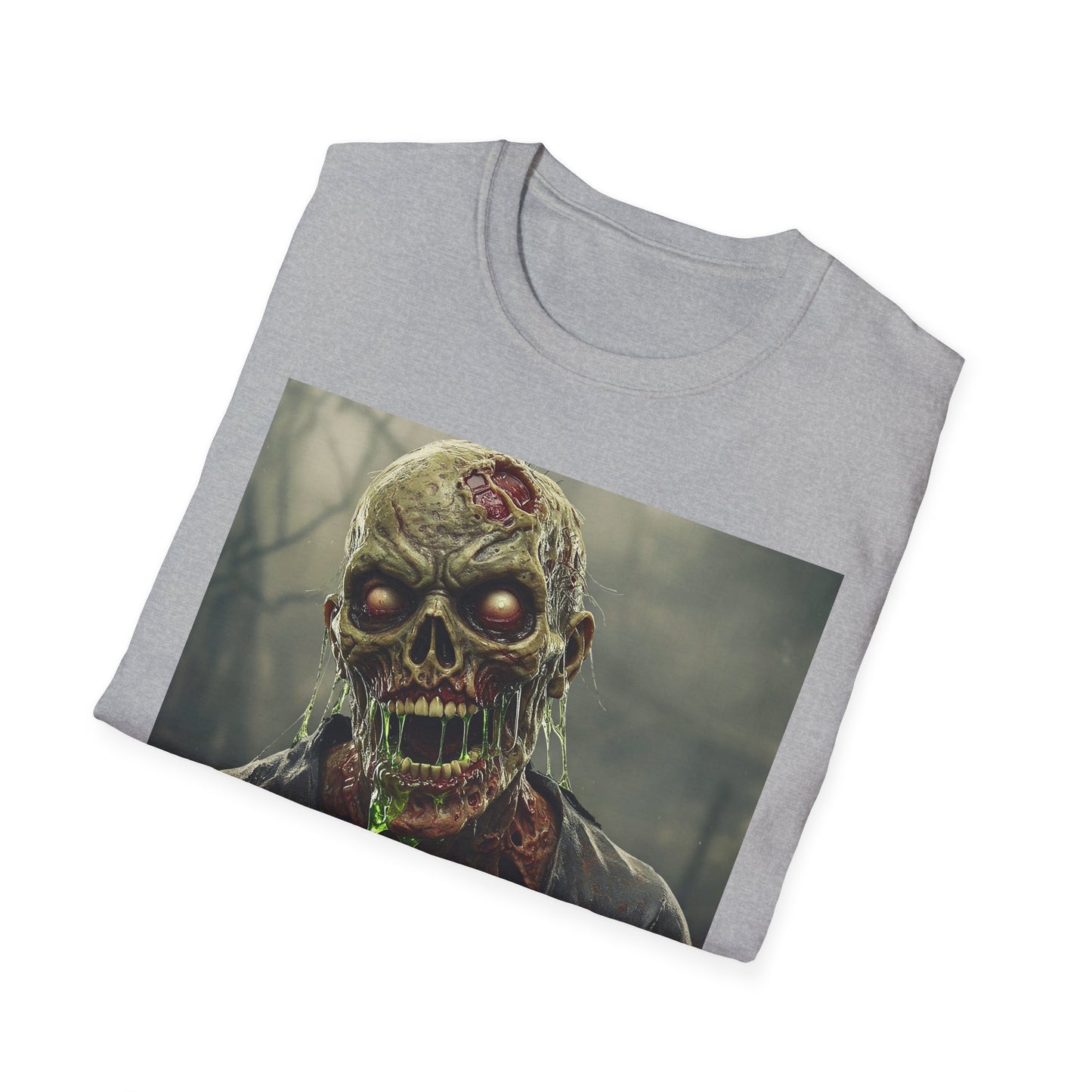 Unisex Softstyle Zombie Graphic T-Shirt - Perfect for Halloween and Horror Fans