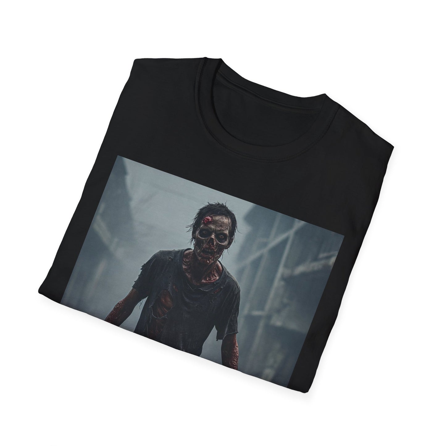 Apocalyptic Portrait Tee, bold, decaying zombie graphic