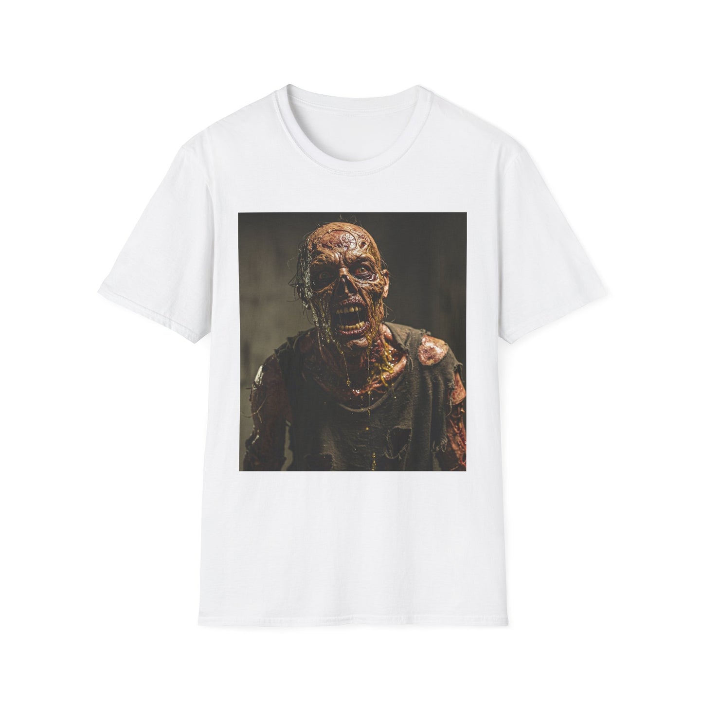 Apocalyptic Portrait Tee, bold, decaying zombie graphic