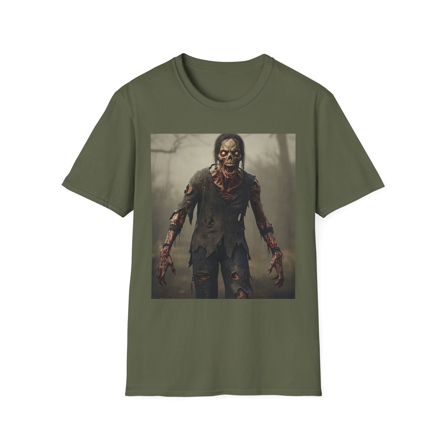 Apocalyptic Portrait Tee, bold, decaying zombie graphic