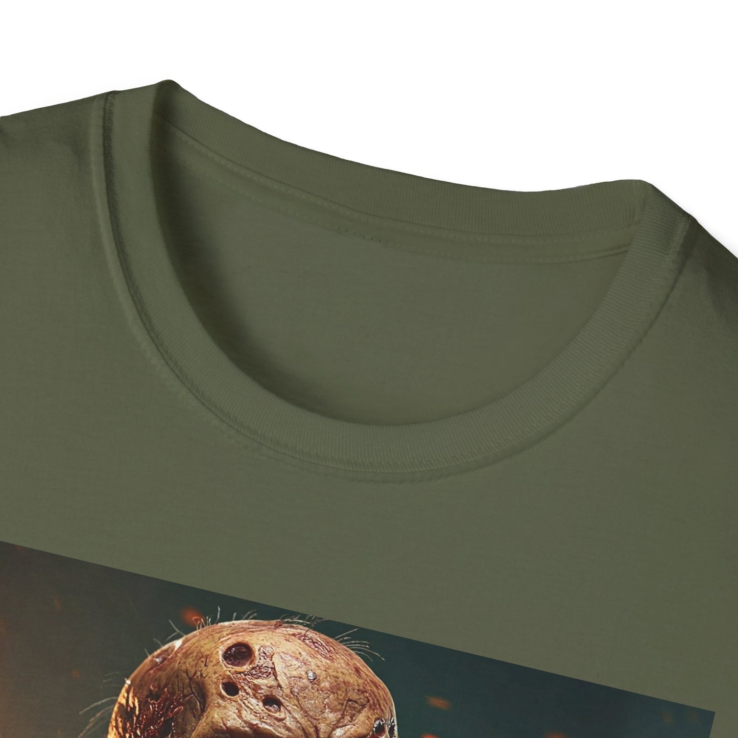 Creepy Skull Apocalyptic Portrait Tee, bold, decaying zombie graphic