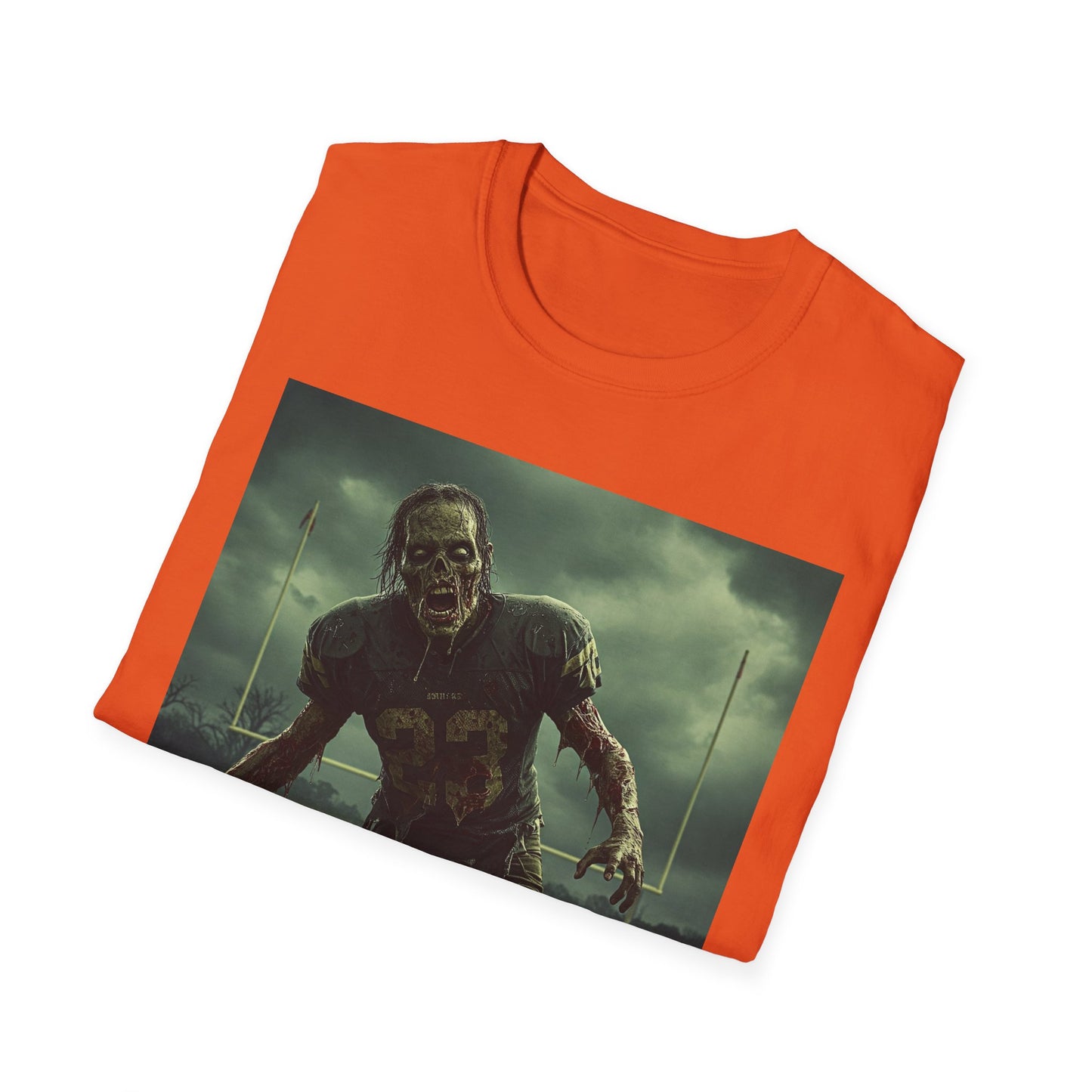 Zombie Football Unisex Softstyle T-Shirt - Perfect for Halloween Fans