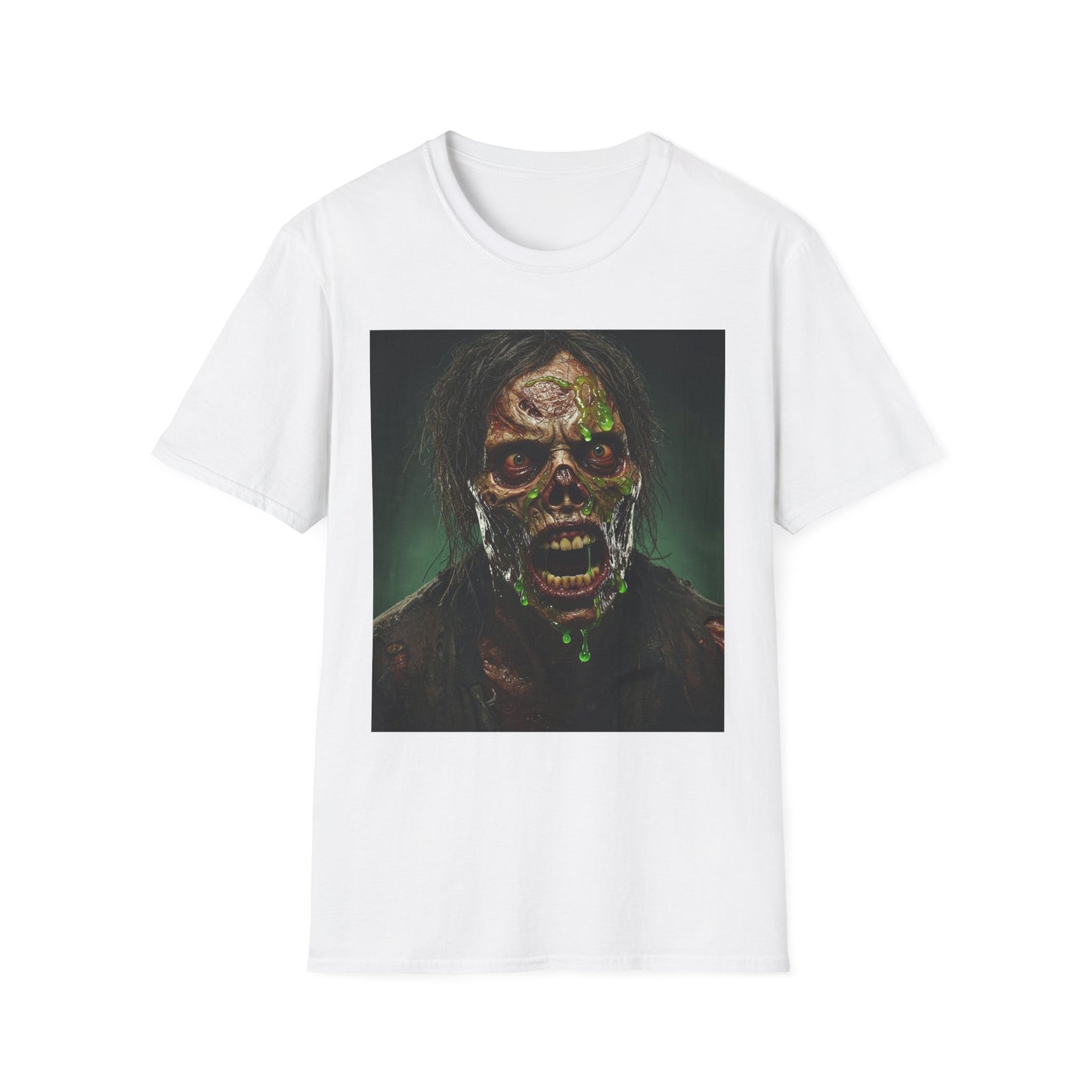 Apocalyptic Portrait Tee, bold, decaying zombie graphic