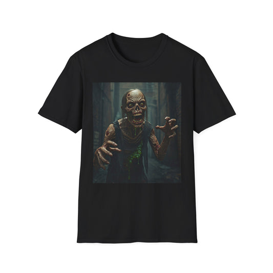 Unisex Softstyle T-Shirt - Creepy Zombie Graphic Tee for Halloween