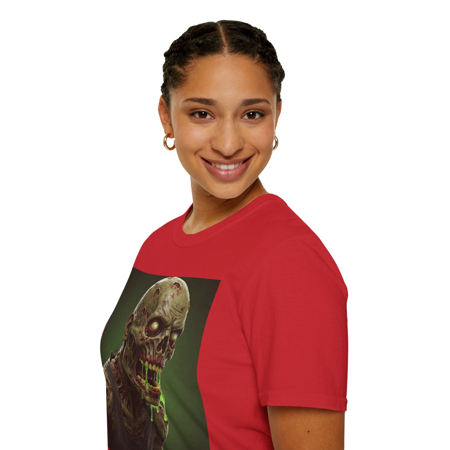 Zombie Graphic Unisex Softstyle T-Shirt - Perfect for Halloween and Horror Fans