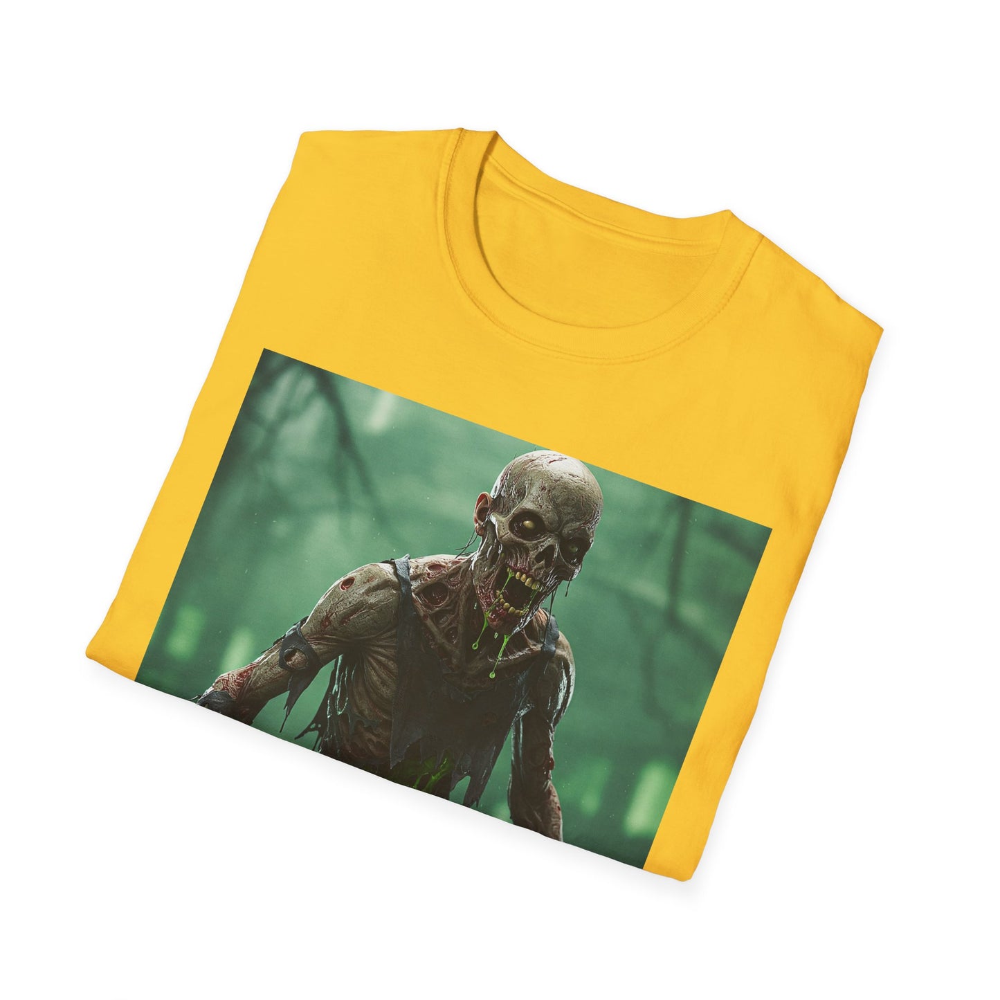 Apocalyptic Portrait Tee, bold, decaying zombie graphic