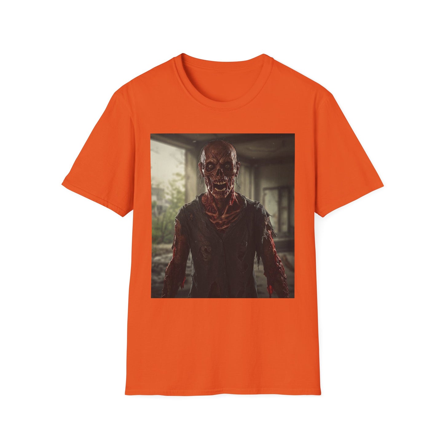 Apocalyptic Portrait Tee, bold, decaying zombie graphic