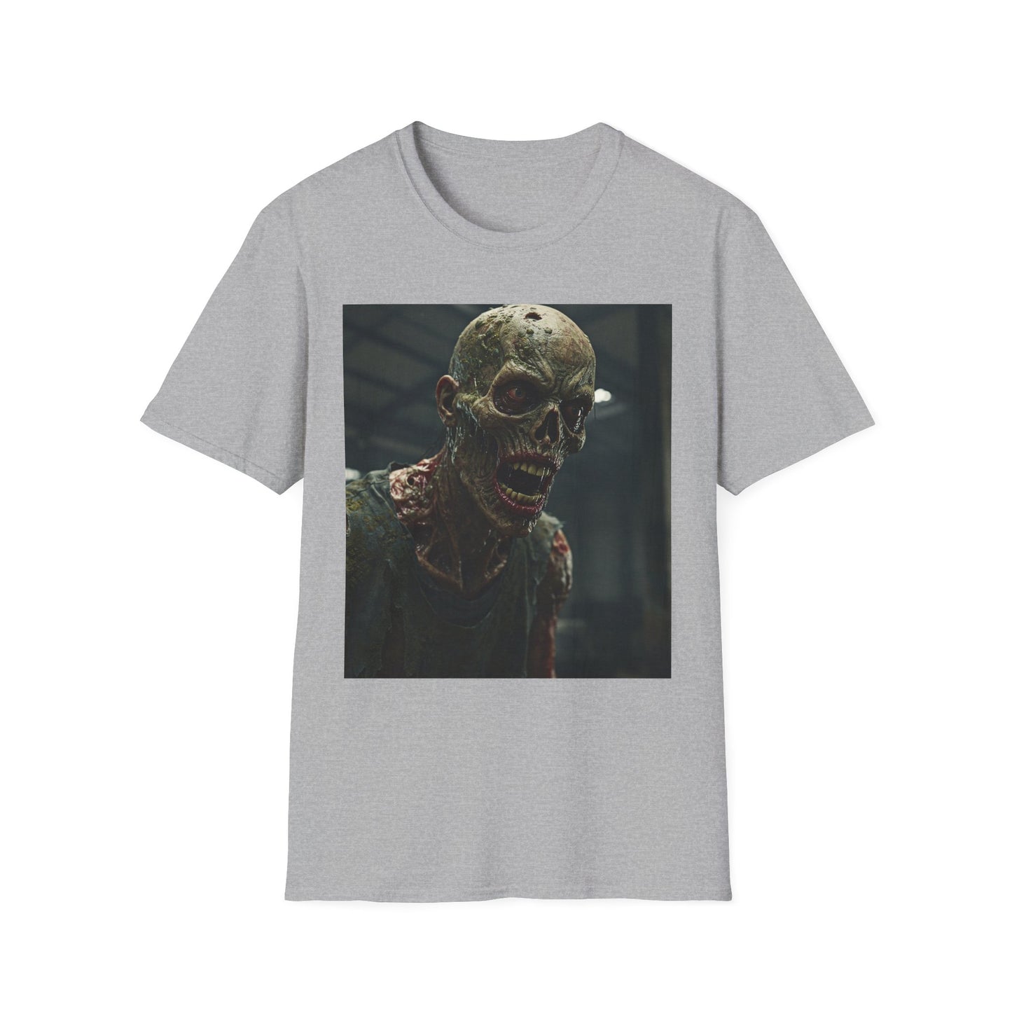 Apocalyptic Portrait Tee, bold, decaying zombie graphic