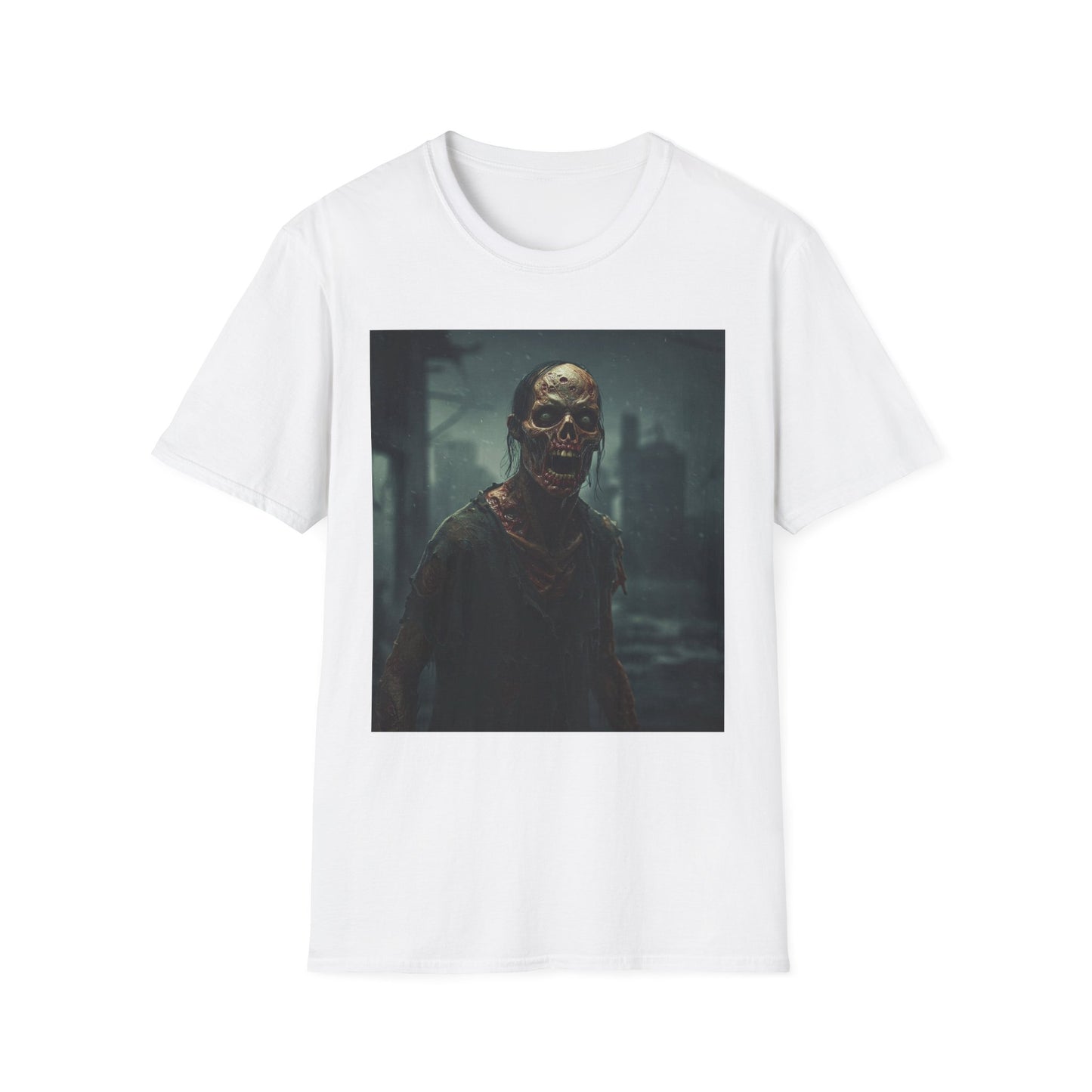 Zombie Apocalypse Apocalyptic Portrait Tee, bold, decaying zombie graphic