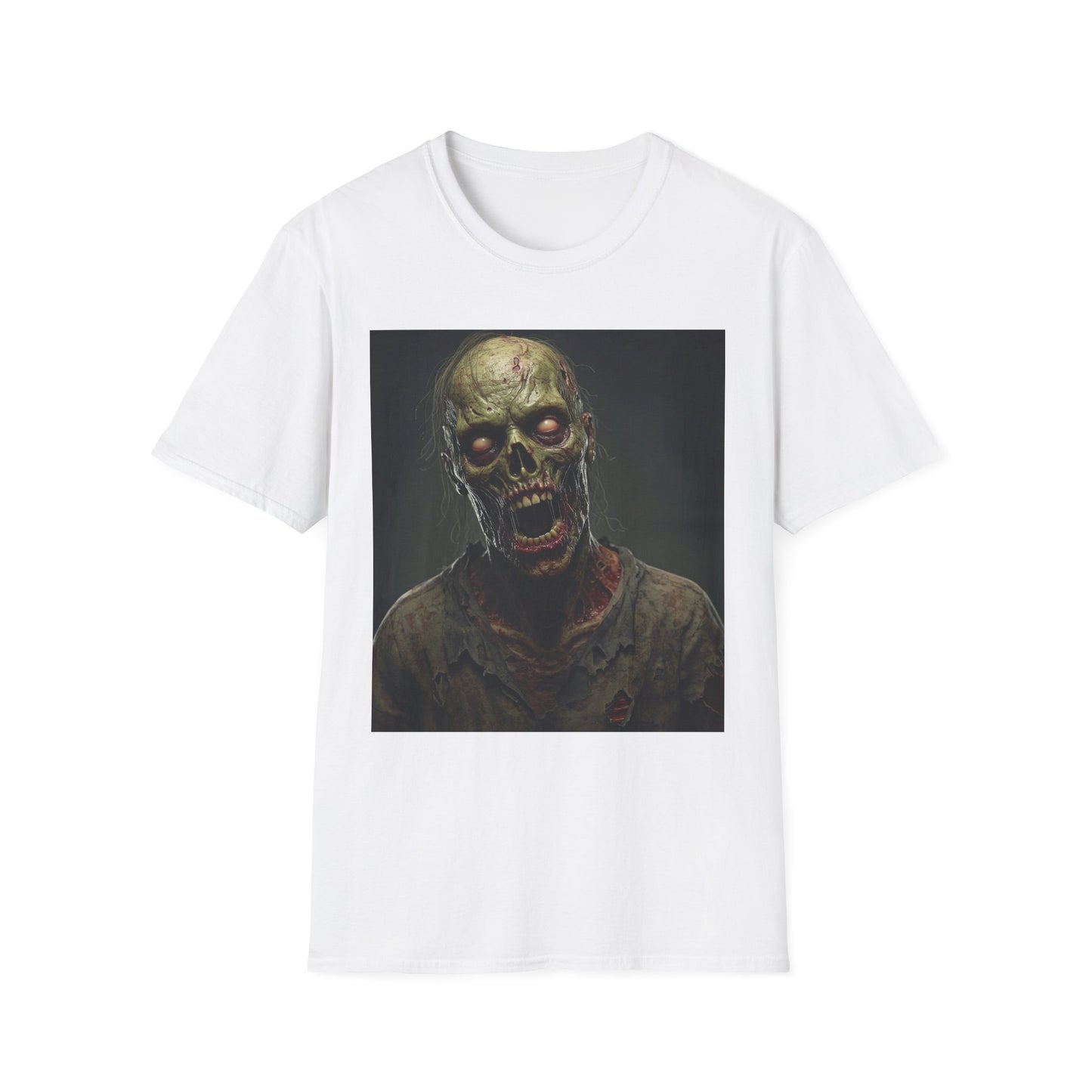 Apocalyptic Portrait Tee, bold, decaying zombie graphic