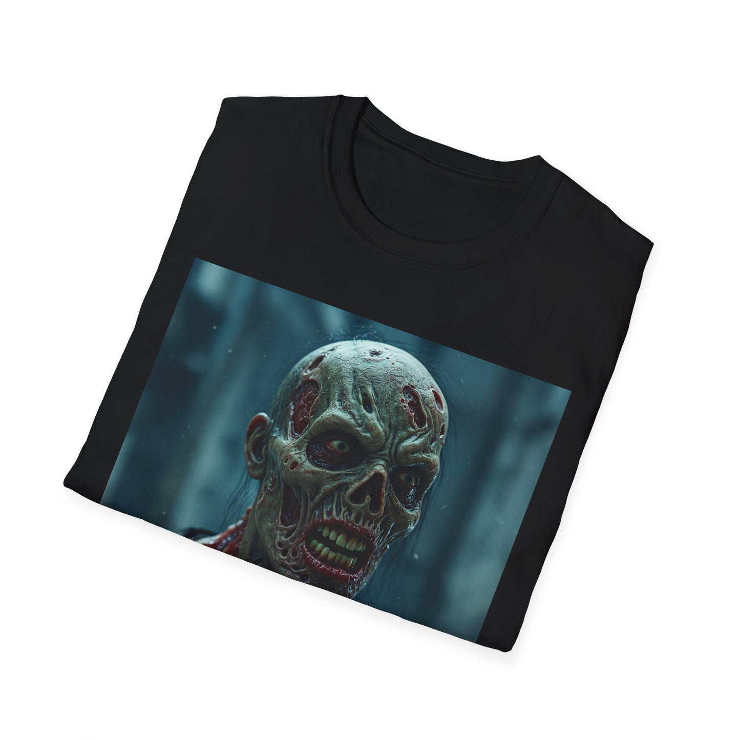 Apocalyptic Portrait Tee, bold, decaying zombie graphic