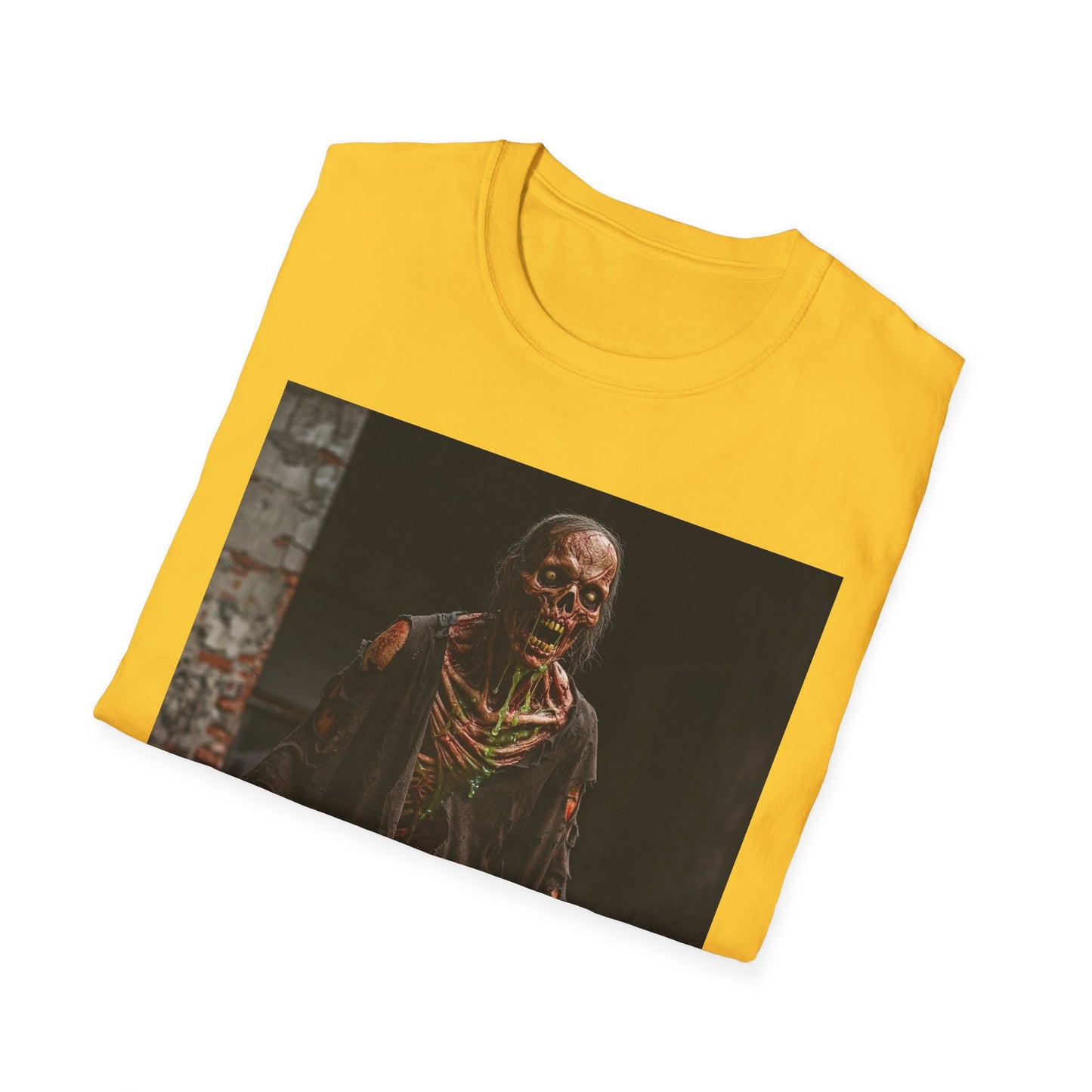 Apocalyptic Portrait Tee, bold, decaying zombie graphic