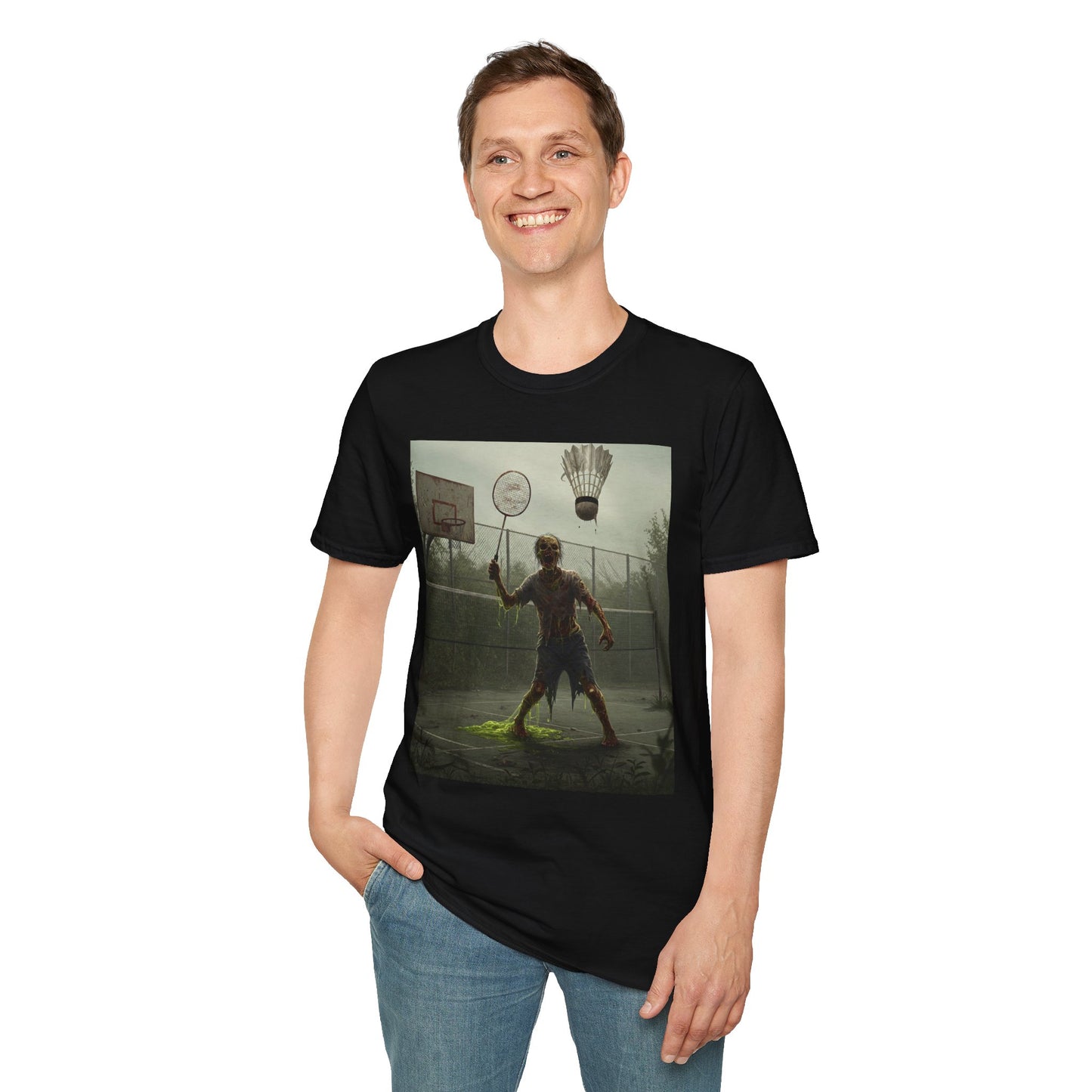 Zombie Badminton Enthusiast Unisex Softstyle T-Shirt