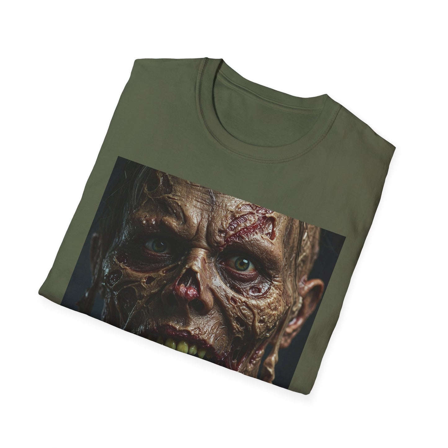 Apocalyptic Portrait Tee, bold, decaying zombie graphic