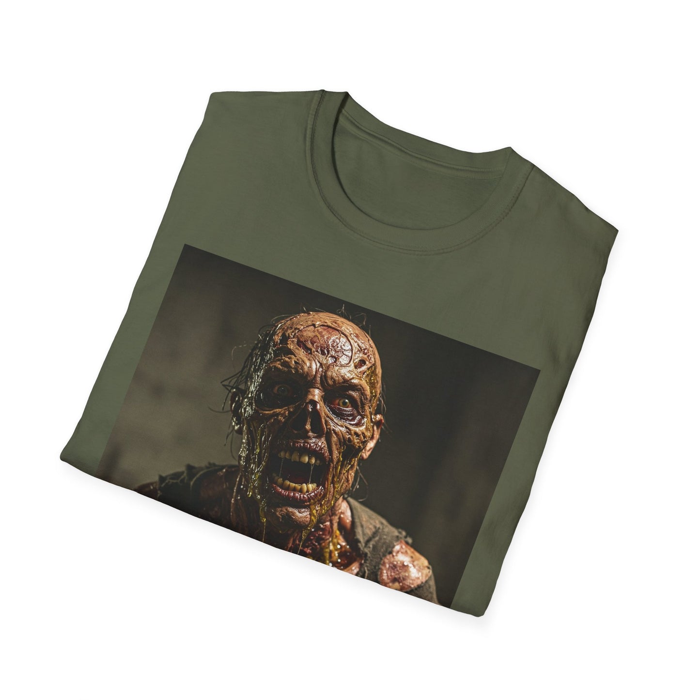 Apocalyptic Portrait Tee, bold, decaying zombie graphic