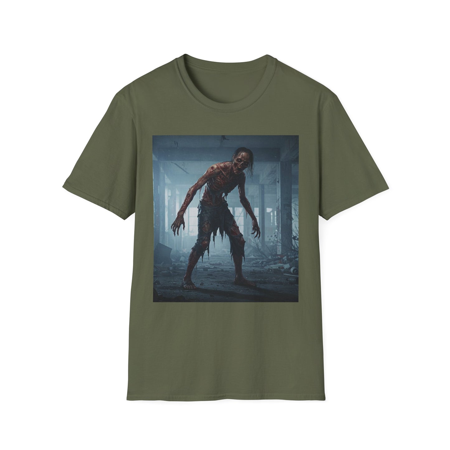 Apocalyptic Portrait Tee, bold, decaying zombie graphic