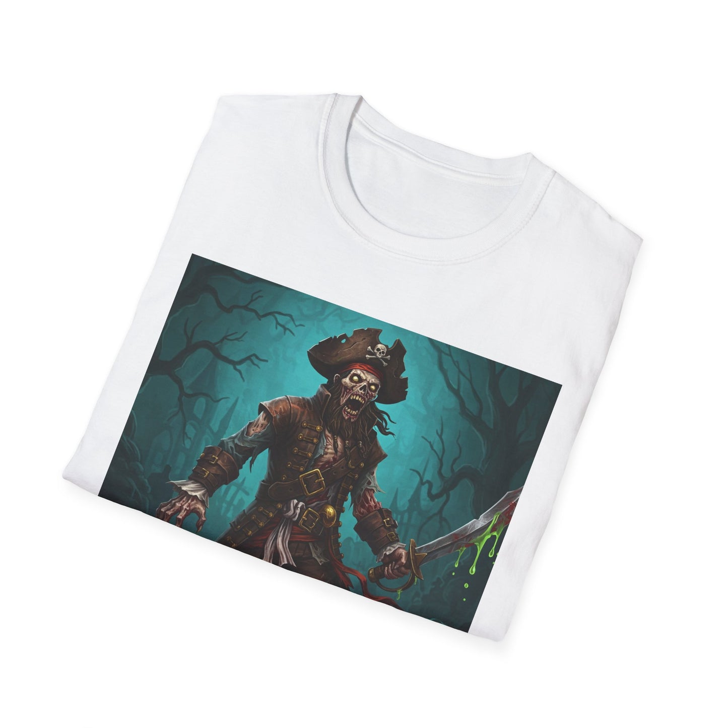 Pirate Apocalyptic Portrait Tee, bold, decaying zombie graphic