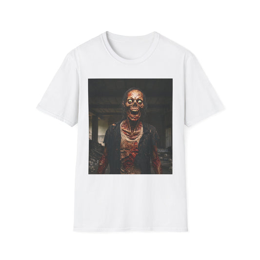 Apocalyptic Portrait Tee, bold, decaying zombie graphic