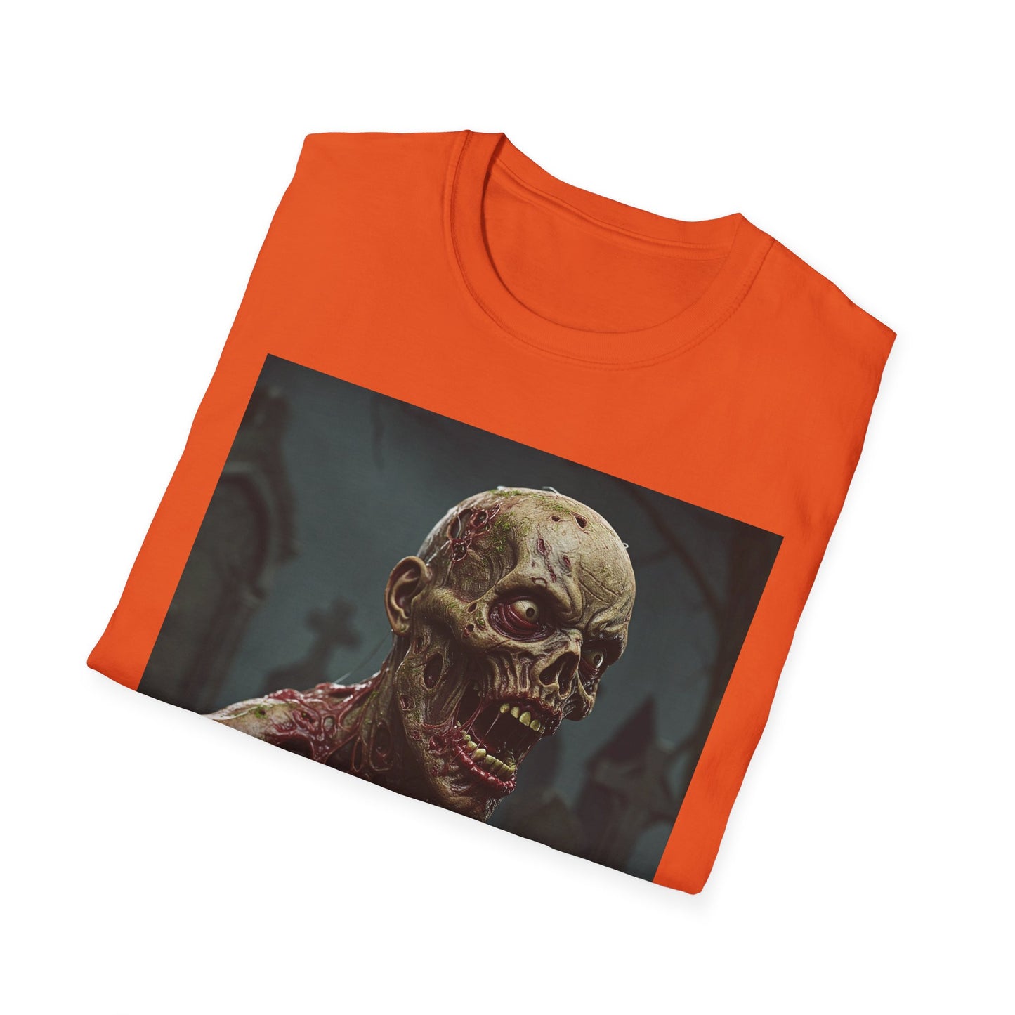 Creepy Zombie Graphic Unisex Softstyle T-Shirt