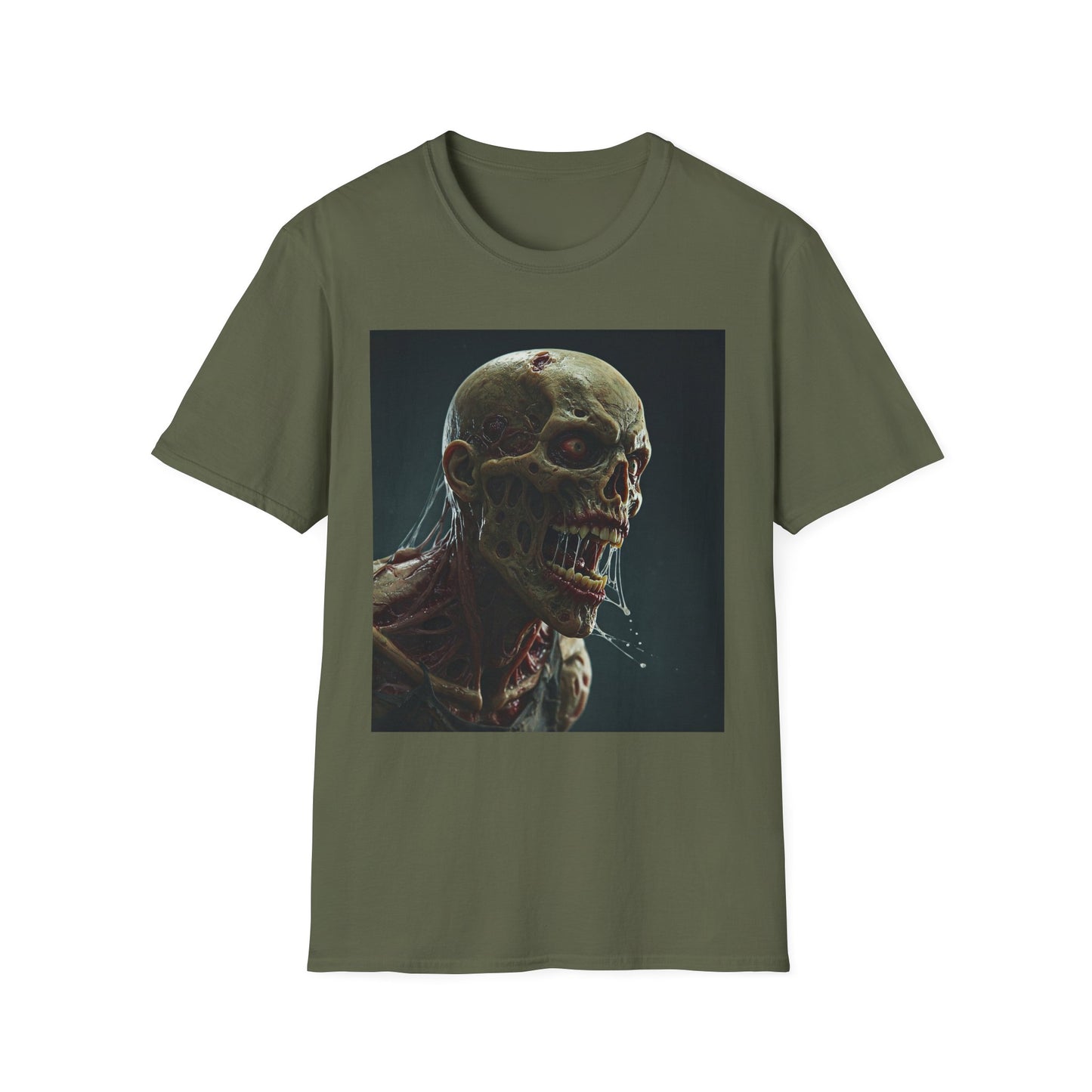 Apocalyptic Portrait Tee, bold, decaying zombie graphic