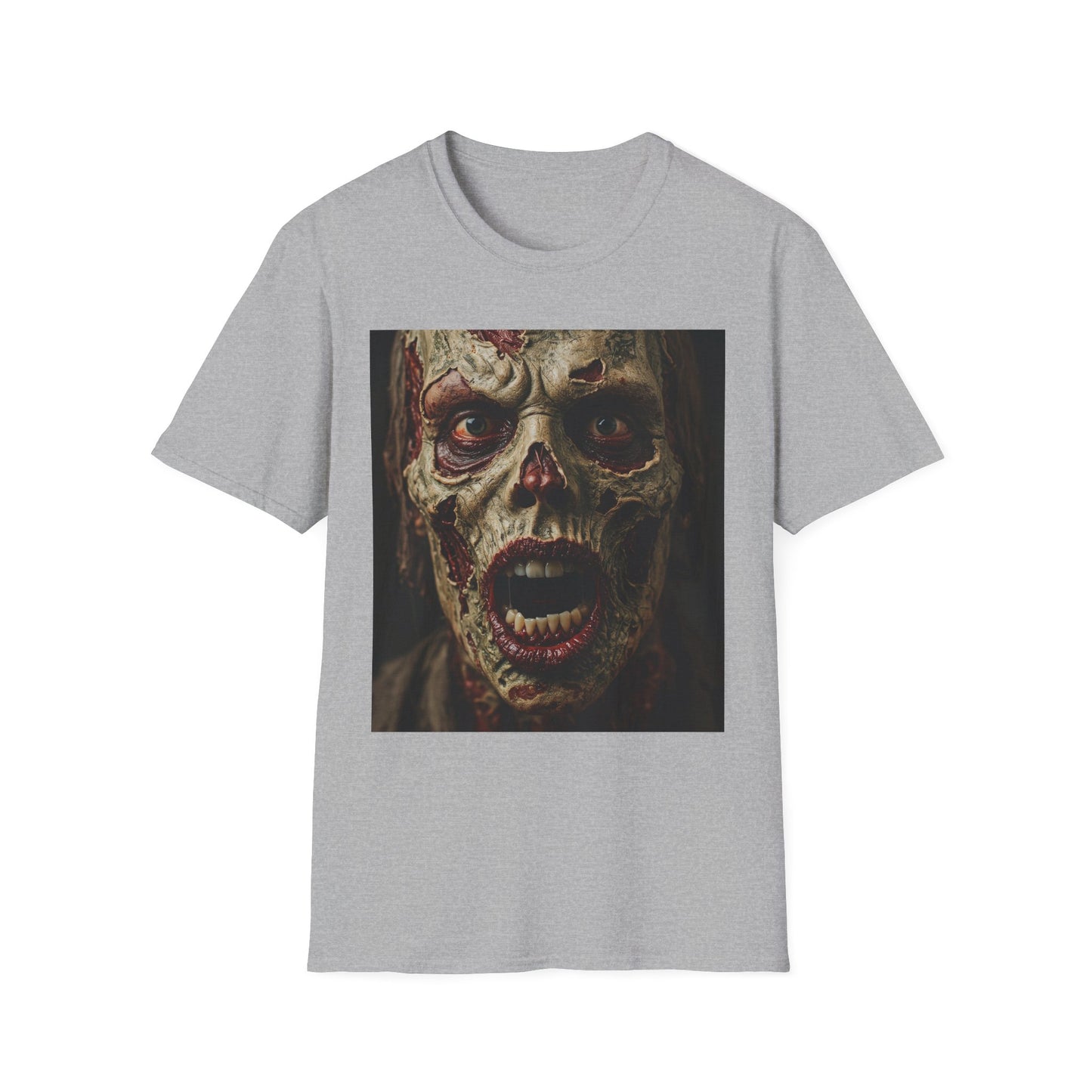 Spooky Zombie Unisex Softstyle T-Shirt - Perfect for Halloween & Horror Fans