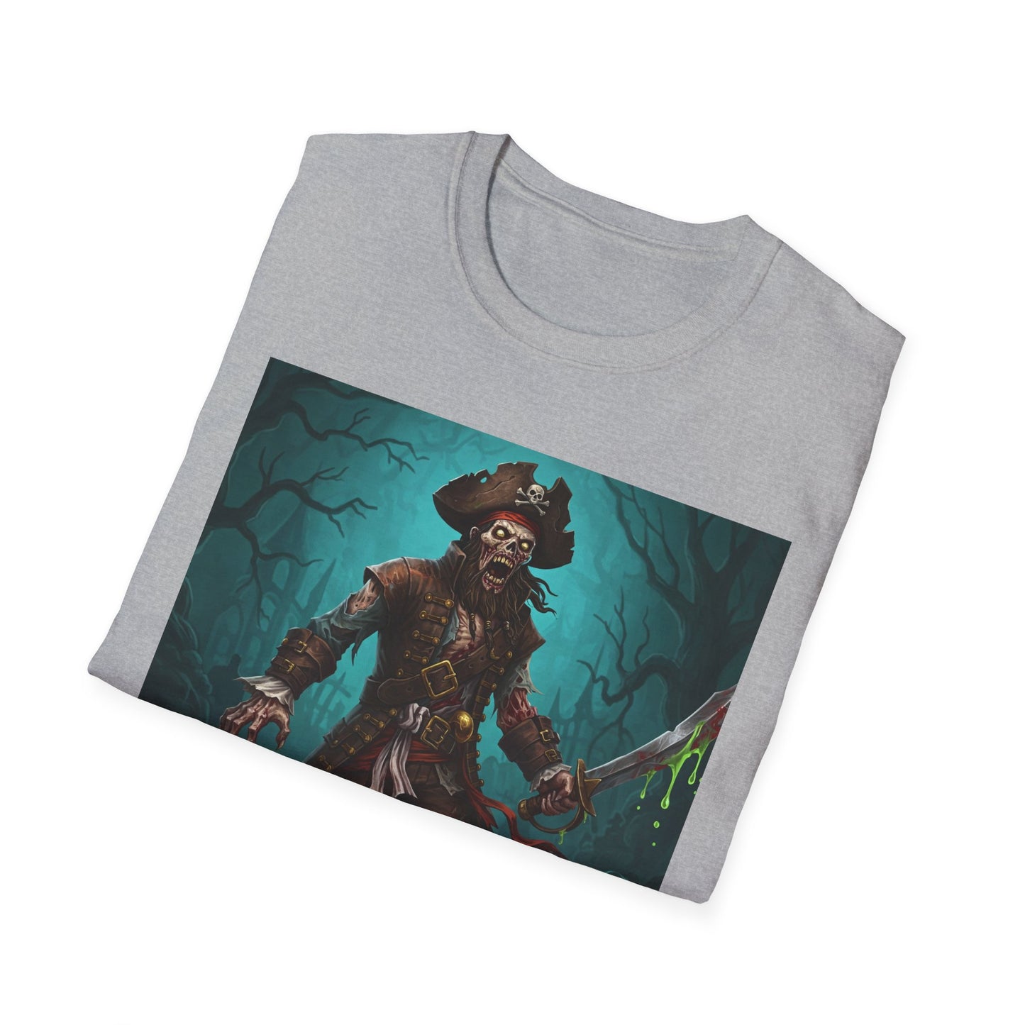 Pirate Apocalyptic Portrait Tee, bold, decaying zombie graphic