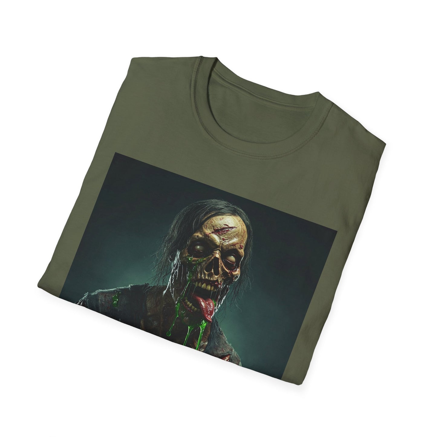 Apocalyptic Portrait Tee, bold, decaying zombie graphic