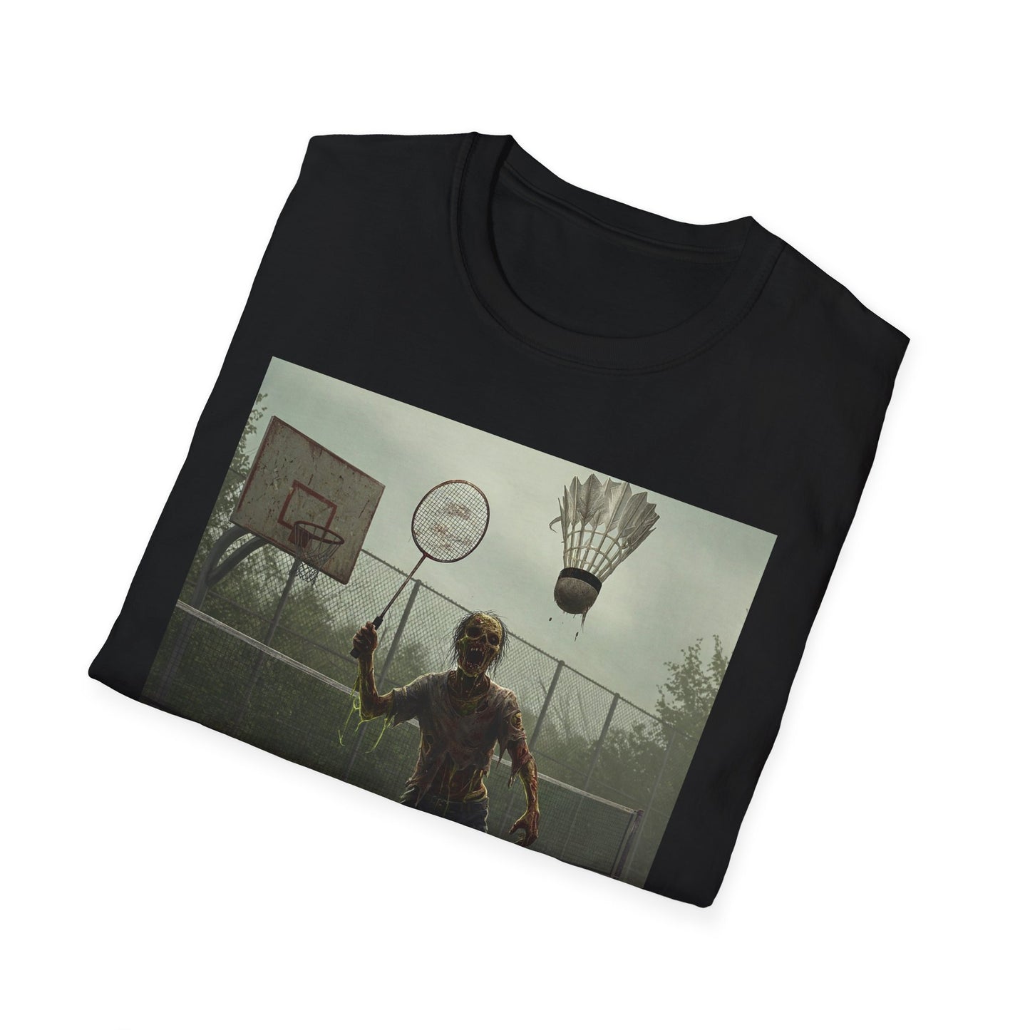 Zombie Badminton Enthusiast Unisex Softstyle T-Shirt