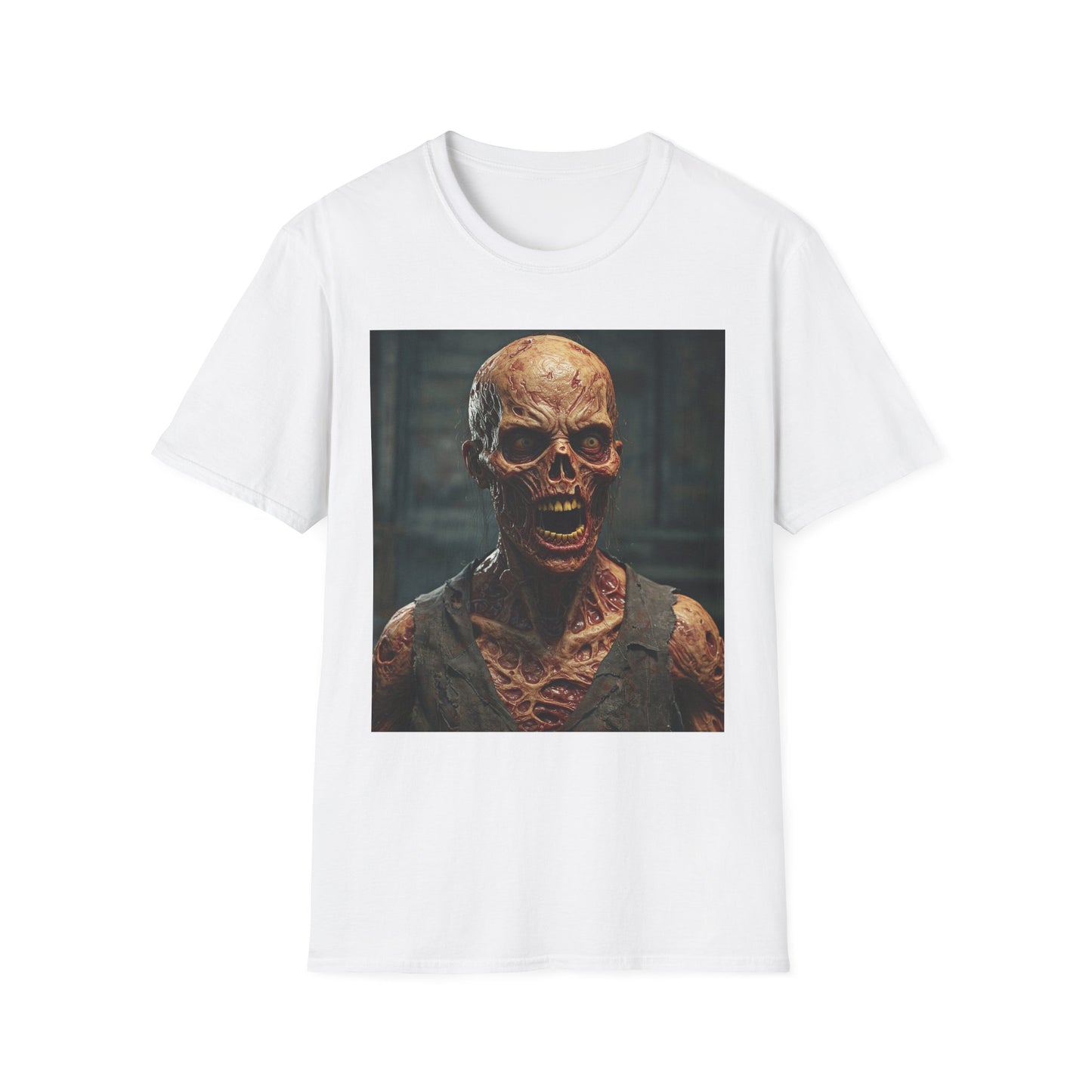 Apocalyptic Portrait Tee, bold, decaying zombie graphic