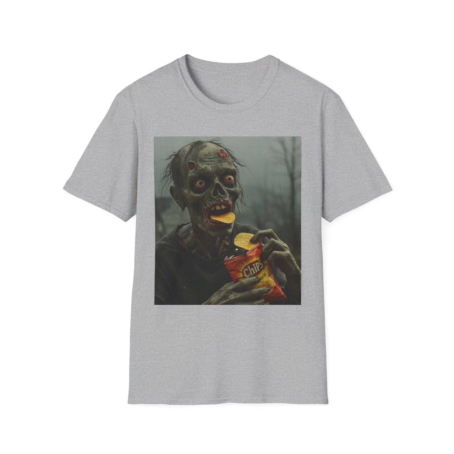 Zombie Snack Unisex Softstyle T-Shirt - Perfect for Horror Fans & Halloween