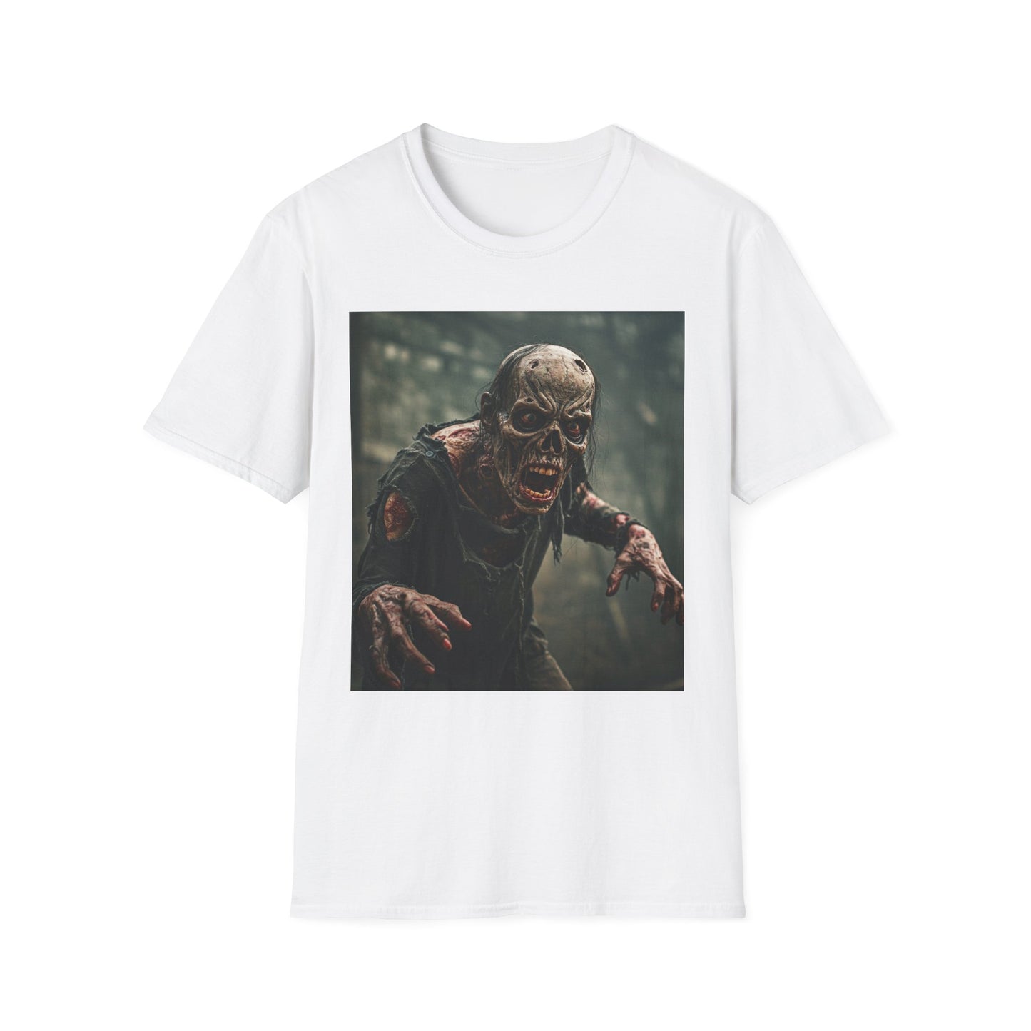 Apocalyptic Portrait Tee, bold, decaying zombie graphic