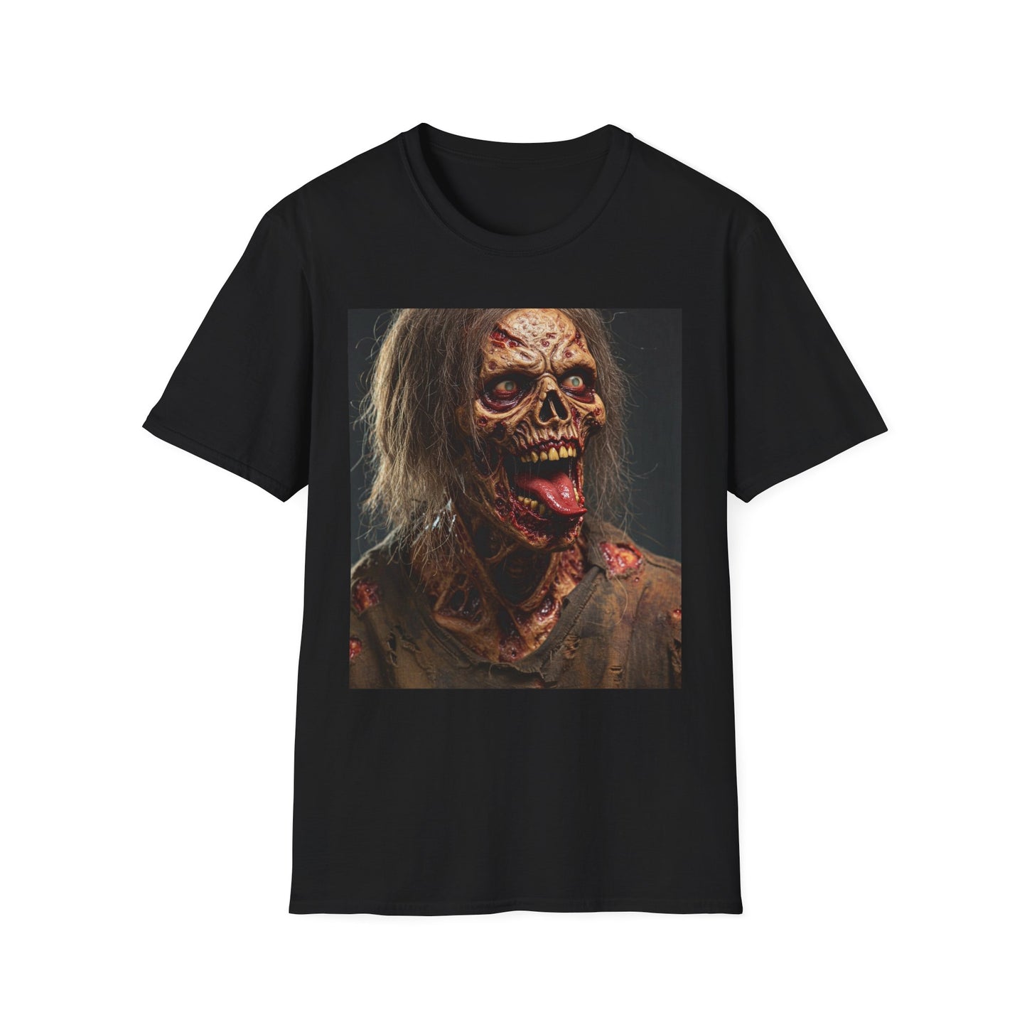 Apocalyptic Portrait Tee, bold, decaying zombie graphic