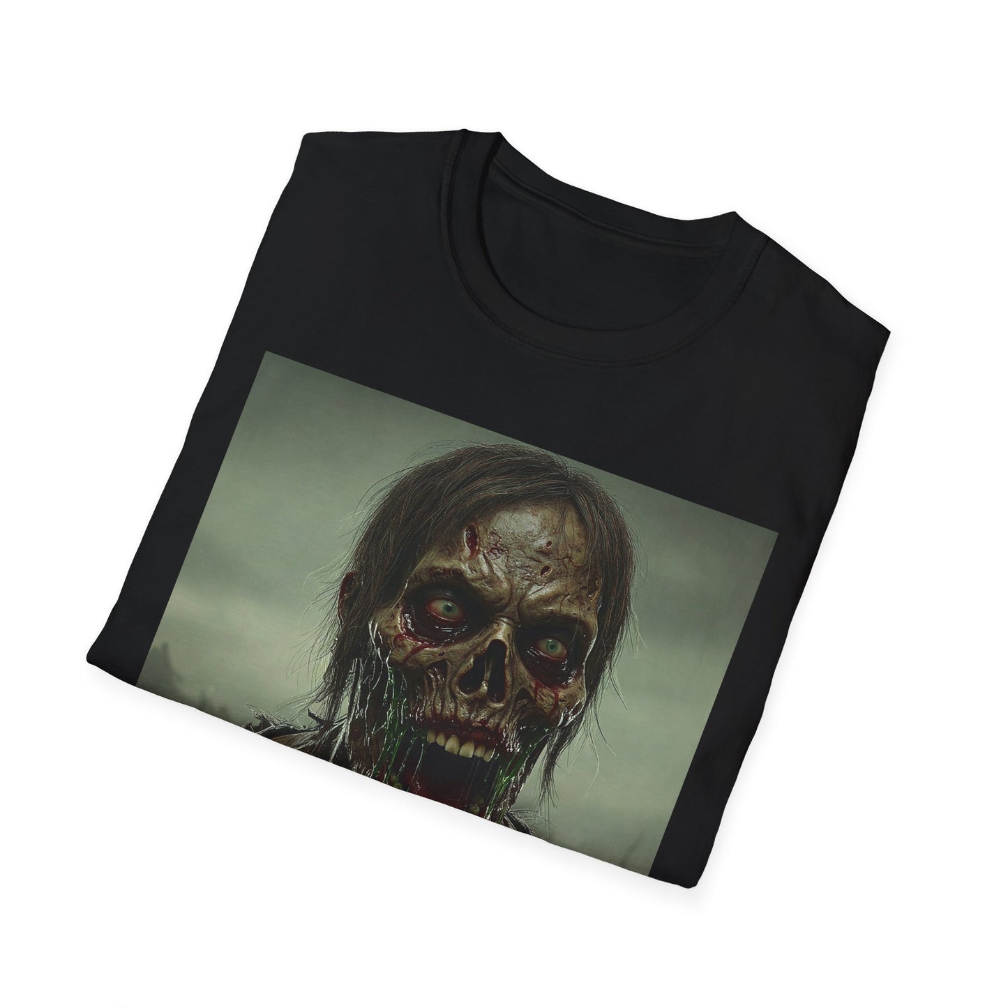 Apocalyptic Portrait Tee, bold, decaying zombie graphic