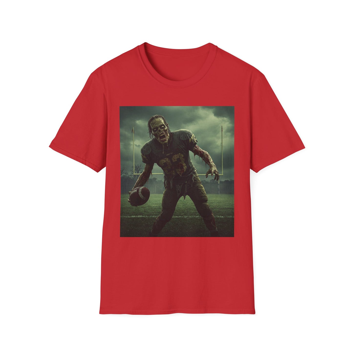 Zombie Football Unisex Softstyle T-Shirt - Perfect for Halloween Fans