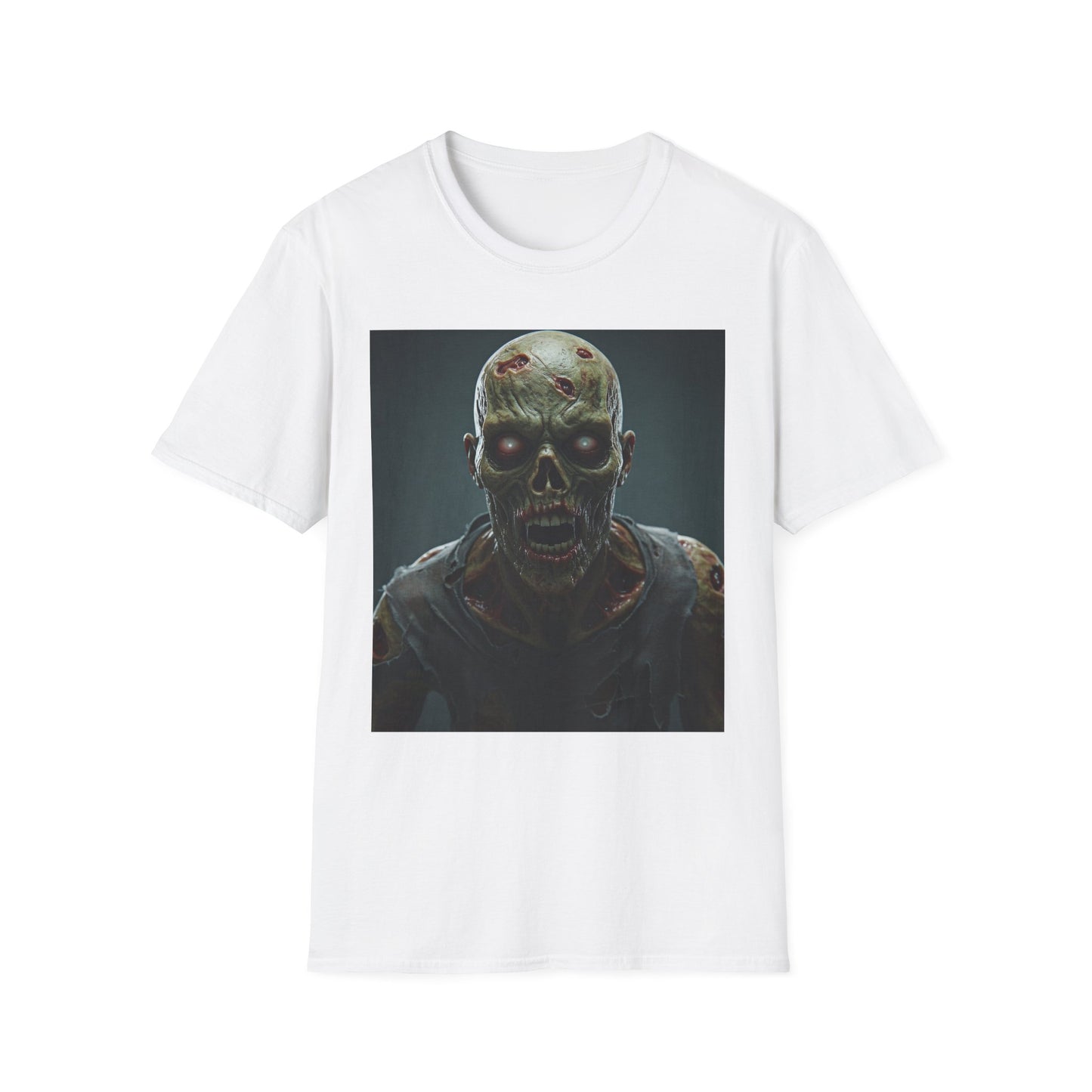 Apocalyptic Portrait Tee, bold, decaying zombie graphic