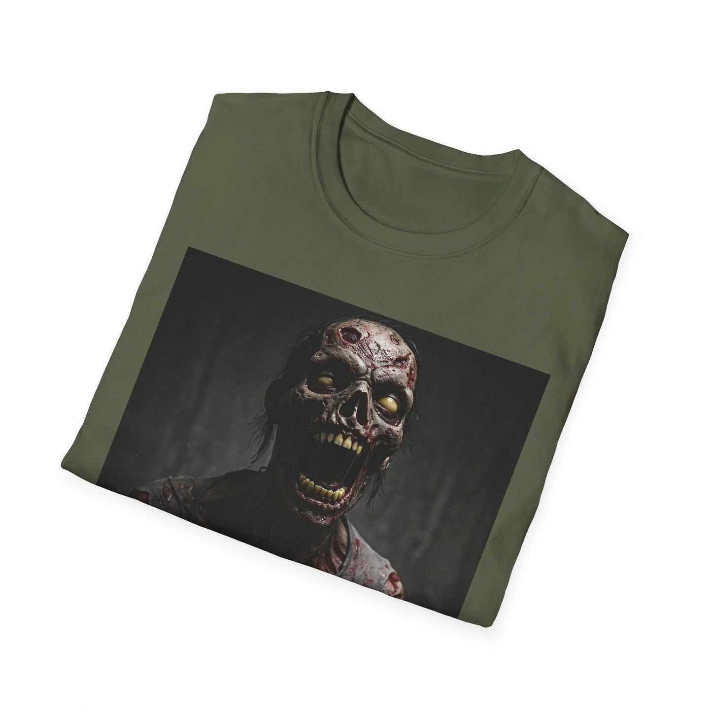 Apocalyptic Portrait Tee, bold, decaying zombie graphic