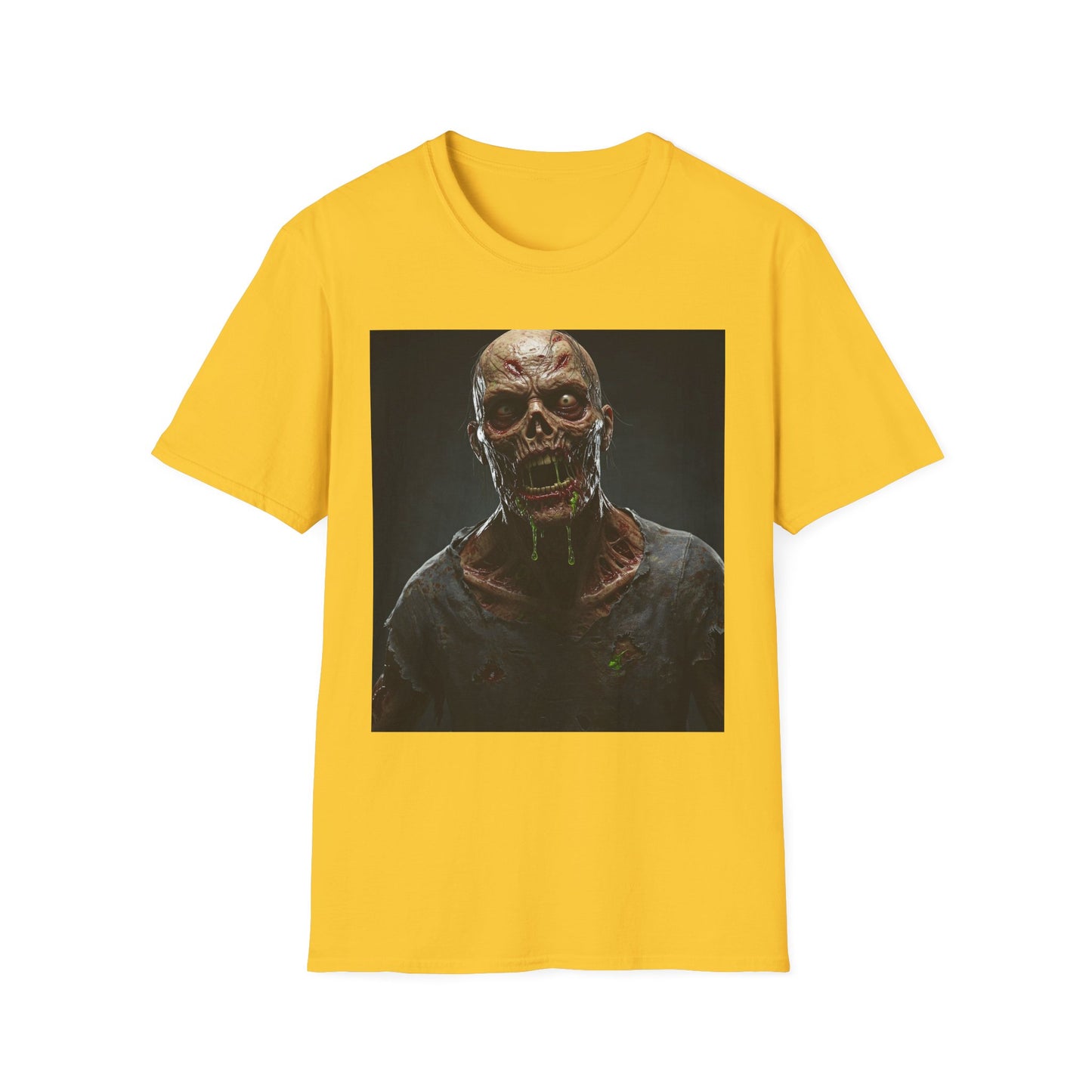 Apocalyptic Portrait Tee, bold, decaying zombie graphic