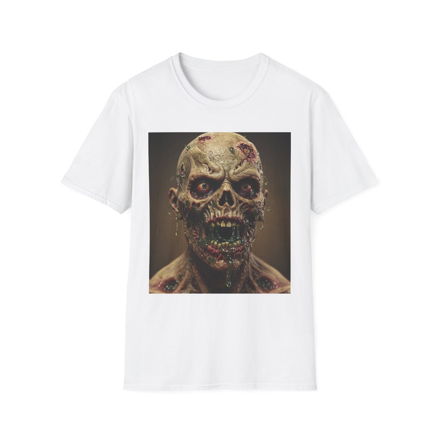 Apocalyptic Portrait Tee, bold, decaying zombie graphic