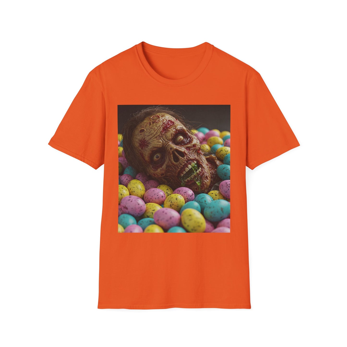 Eerie Easter Skull Apocalyptic Portrait Tee, bold, decaying zombie graphic