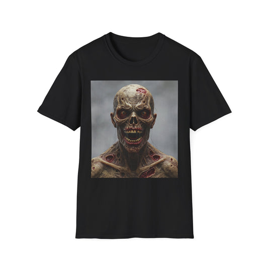 Apocalyptic Portrait Tee, bold, decaying zombie graphic