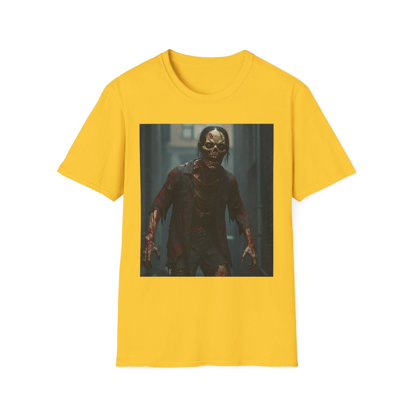 Apocalyptic Portrait Tee, bold, decaying zombie graphic