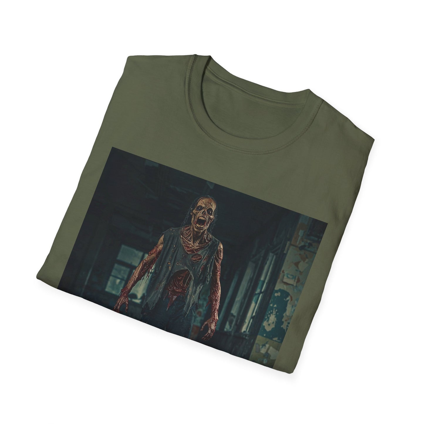 Apocalyptic Portrait Tee, bold, decaying zombie graphic