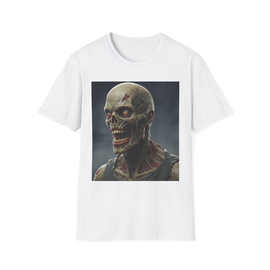 Apocalyptic Portrait Tee, bold, decaying zombie graphic