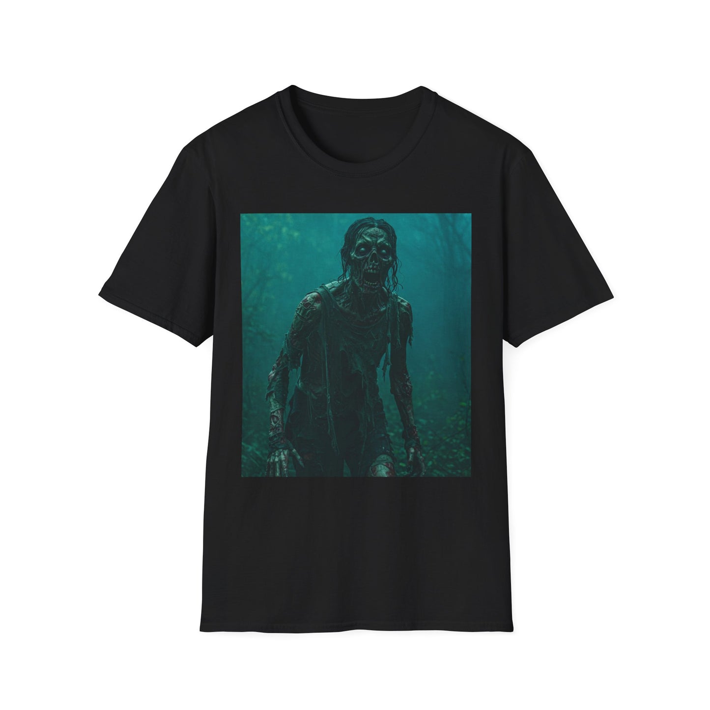 Apocalyptic Portrait Tee, bold, decaying zombie graphic