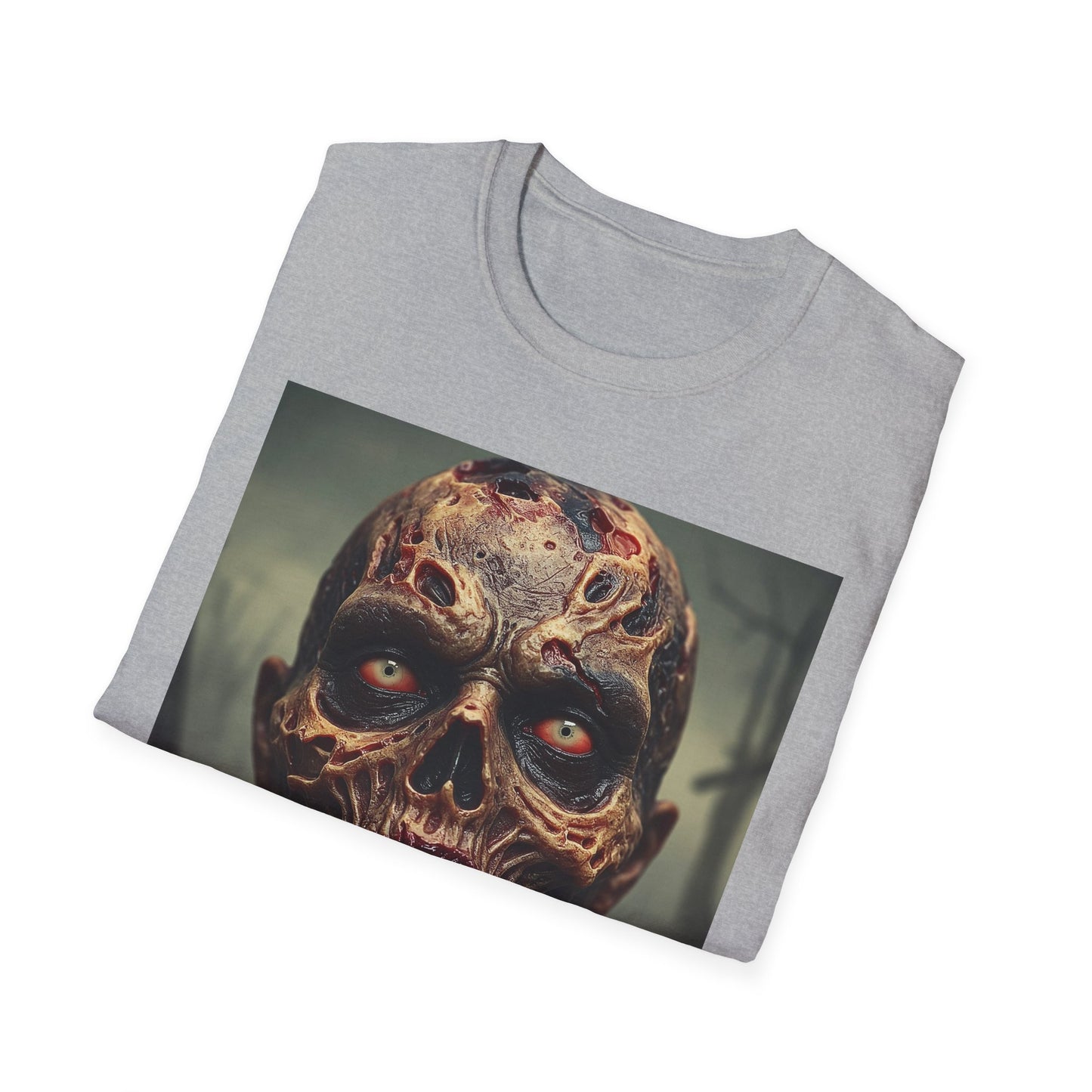 Apocalyptic Portrait Tee, bold, decaying zombie graphic