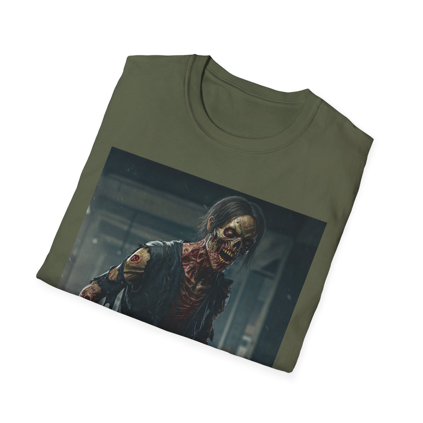 Apocalyptic Portrait Tee, bold, decaying zombie graphic