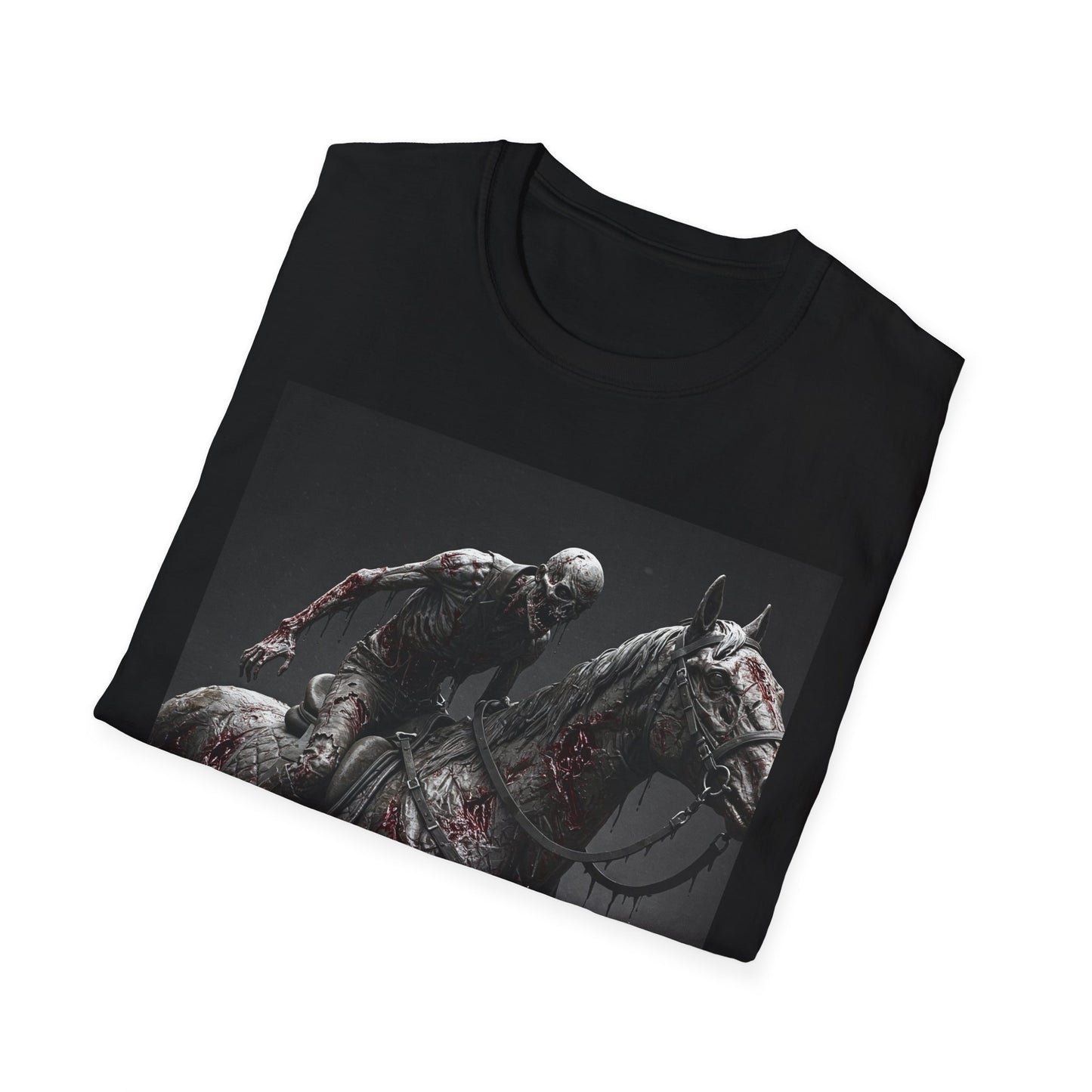 Zombie Horse Apocalyptic Portrait Tee, bold, decaying zombie graphic