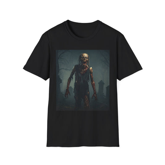 Horror Zombie Graphic Apocalyptic Portrait Tee, bold, decaying zombie graphic